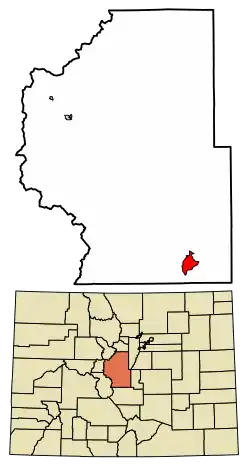 Location of the Guffey CDP in Park County, Colorado.