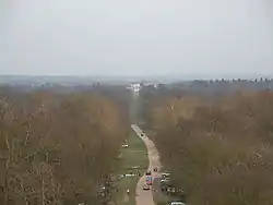 View from the top looking along Princes Riding to Ashridge House