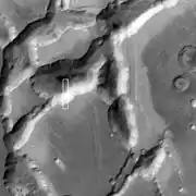 Part of Noctis Labyrinthus taken with Mars Global Surveyor.  Courtesy NASA/Malin Space Science Systems.