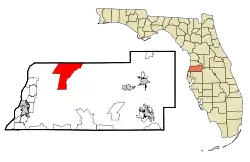 Location in Pasco County and the state of Florida