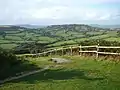 Hardown Hill and the village of Morcombelake from Golden Cap