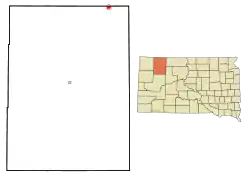 Location in Perkins County and the state of South Dakota