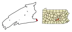 Location of Marysville in Perry County, Pennsylvania.