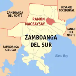 Map of Zamboanga del Sur with Ramon Magsaysay highlighted