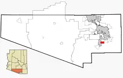 Location in Pima County and the state of Arizona
