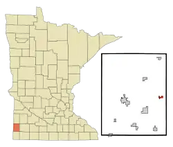 Location of Woodstock, Minnesota