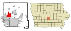 Location of Johnston, Iowa