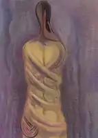 Sadness winds around me like a bitter herb, half figure, 1999