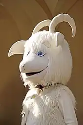 Old Market Square – Poznań Goat mascot.