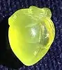 Carved yellow prehnite pendant, 2.4&nbsp;cm x 1.8&nbsp;cm, 5.5 grams
