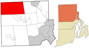 Location in Providence County and the state of Rhode Island.