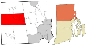 Location in Providence County and the state of Rhode Island.