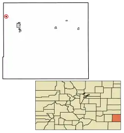 Location of Wiley in Prowers County, Colorado.