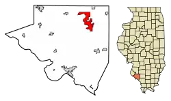 Location of Sparta in Randolph County, Illinois.