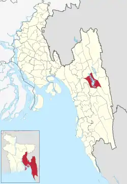 Location of Rangamati Sadar