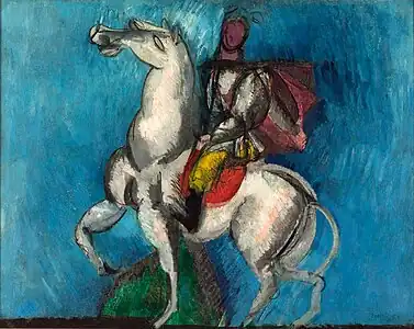 Raoul Dufy, 1914, Le Cavalier arabe (Le Cavalier blanc), oil on canvas, 66 x 81&nbsp;cm, Musée d'Art Moderne de la Ville de Paris