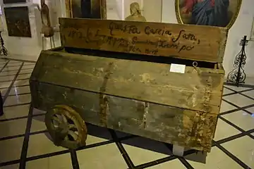 Cart to carry the victims of the 1813 plague in Malta, at the Żabbar Sanctuary Museum