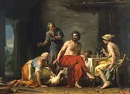 Philemon and Baucis giving hospitality to Jupiter and Mercury, 1769