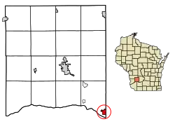 Location of Lone Rock in Richland County, Wisconsin.