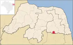 Location in Rio Grande do Norte state