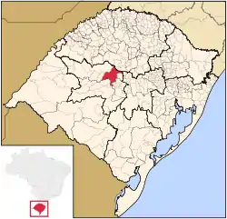 Location in Rio Grande do Sul state