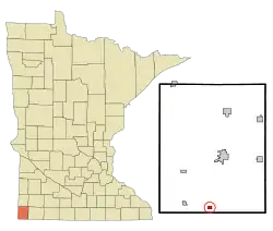 Location of Steen, Minnesota
