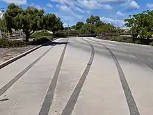 Provisions for the light rail track at Rockingham station