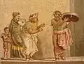 Mosaic from Pompeii of Ancient Street Musicians