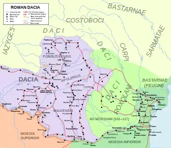 Map of Roman Dacia