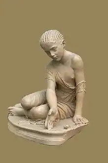 Roman statue of a girl playing astragaloi,  150–130 BCE. Berlin, Antikenmuseum.