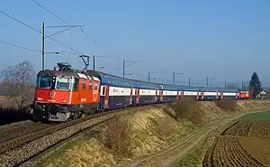 An S11 train passes by Andelfingen.