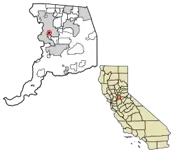 Location of Fruitridge Pocket in Sacramento County, California.