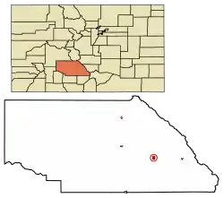 Location of Moffat in Saguache County, Colorado.