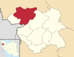 Location of Saqqez County in Kurdistan province