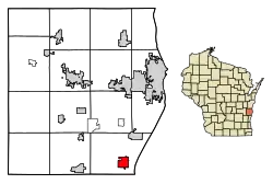 Location of Cedar Grove in Sheboygan County, Wisconsin.