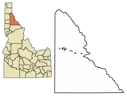 Location of Wallace in Shoshone County, Idaho.