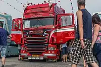 Custom painted Scania R&nbsp;500 with 2009 facelift at the Truckstar Festival 2013 in Assen (NL).
