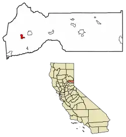 Location of Goodyears Bar in Sierra County, California.