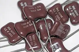 Some 1 nF × 500 VDC rated silver mica capacitors