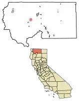 Location of Fort Jones in Siskiyou County, California