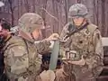 Soldiers of 9th Engineer Battalion preparing explosive charges in Bosnia Zone of Separation 1996.