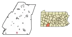 Location of Salisbury in Somerset County, Pennsylvania.