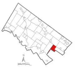 Location of Springfield Township in Montgomery County, PA