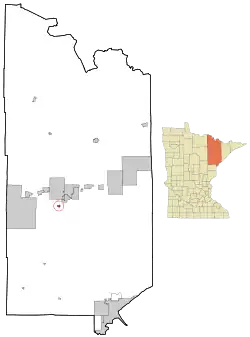 Location of the city of Iron Junctionwithin Saint Louis County, Minnesota