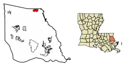 Location of Sun in St. Tammany Parish, Louisiana.