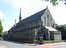 St John the Evangelist's Church is the parish church of Preston.  A bowling green lies to the south.