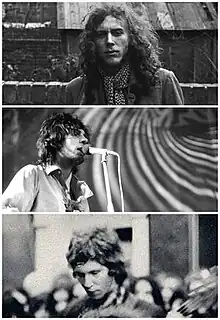 Members of the band, from top to bottom: John "Twink" Alder, Syd Barrett, and Jack Monck