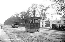 A steam tram on the Antrim Road.