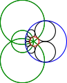 The circles passing through the tangent points of the Steiner-chain circles with the two given circles are orthogonal to the latter and intersect at multiples of the angle&nbsp;2θ.