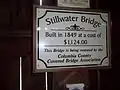 Stillwater Covered Bridge No. 134 information plaque
